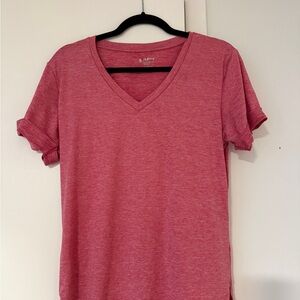 Athletex  Women's Heathered Red V-Neck Tee
